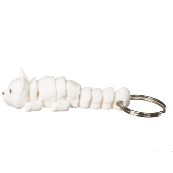 Brelok 3D kot munchkin 7,5 cm biały druk 3D